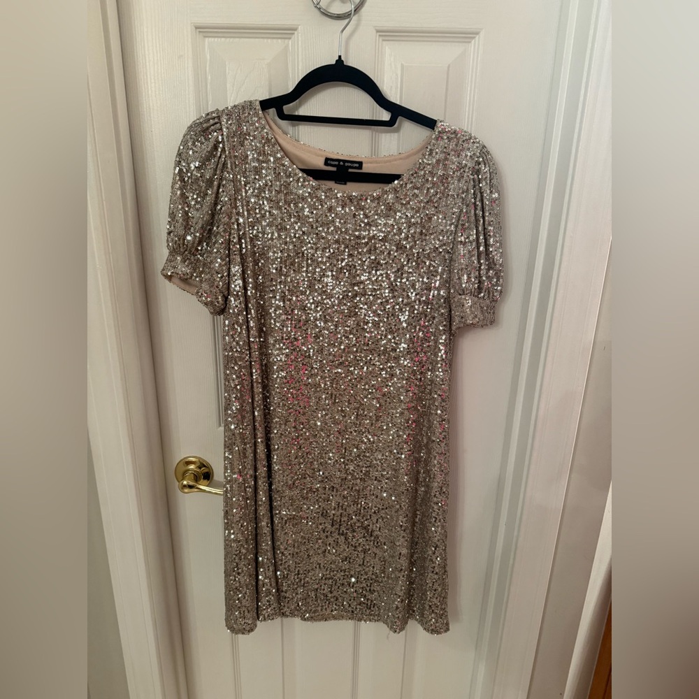 Short Sleeve Sequin Dress